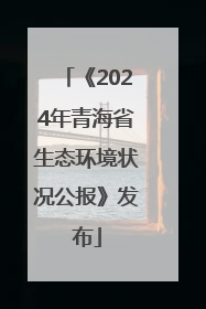 《2024年青海省生态环境状况公报》发布
