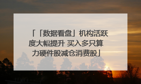 「数据看盘」机构活跃度大幅提升 买入多只算力硬件股减仓消费股