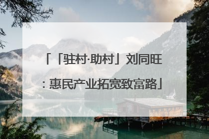 「驻村·助村」刘同旺：惠民产业拓宽致富路