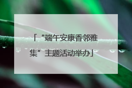 “端午安康香邻雅集”主题活动举办