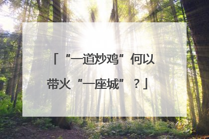 “一道炒鸡”何以带火“一座城”？