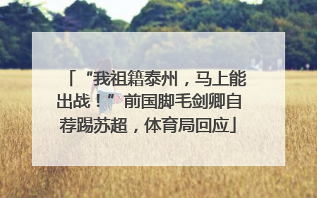“我祖籍泰州，马上能出战！”前国脚毛剑卿自荐踢苏超，体育局回应