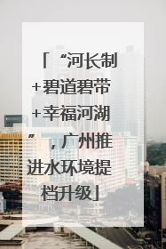 “河长制+碧道碧带+幸福河湖”，广州推进水环境提档升级
