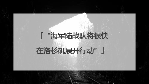 “海军陆战队将很快在洛杉矶展开行动”