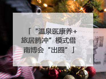 “温泉医康养+旅居腾冲”模式借南博会“出圈”