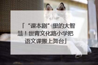 “课本剧”里的大智慧！世青文化路小学把语文课搬上舞台