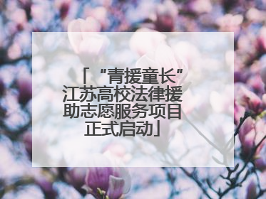 “青援童长”江苏高校法律援助志愿服务项目正式启动