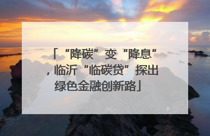 “降碳”变“降息”，临沂“临碳贷”探出绿色金融创新路
