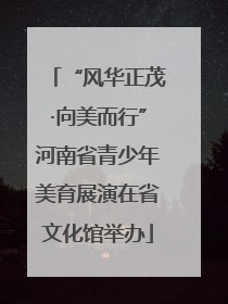 “风华正茂·向美而行”河南省青少年美育展演在省文化馆举办