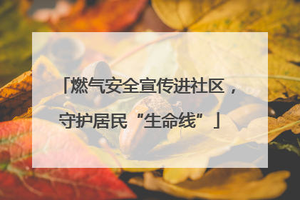 燃气安全宣传进社区，守护居民“生命线”
