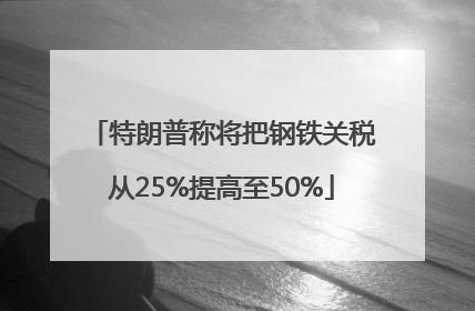 特朗普称将把钢铁关税从25%提高至50%
