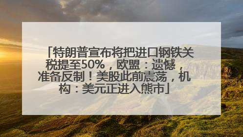 特朗普宣布将把进口钢铁关税提至50%，欧盟：遗憾，准备反制！美股此前震荡，机构：美元正进入熊市