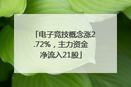 电子竞技概念涨2.72%，主力资金净流入21股