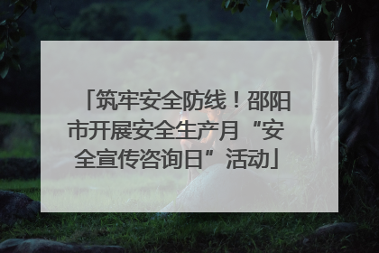 筑牢安全防线！邵阳市开展安全生产月“安全宣传咨询日”活动