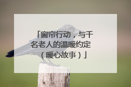 窗帘行动，与千名老人的温暖约定（暖心故事）