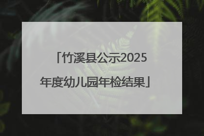 竹溪县公示2025年度幼儿园年检结果