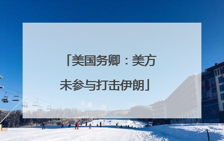 美国务卿：美方未参与打击伊朗