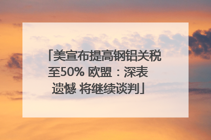 美宣布提高钢铝关税至50% 欧盟：深表遗憾 将继续谈判
