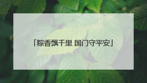 粽香飘千里 国门守平安