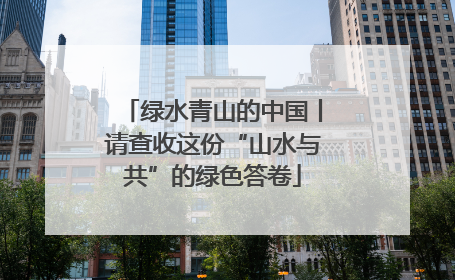 绿水青山的中国丨请查收这份“山水与共”的绿色答卷
