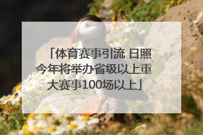 体育赛事引流 日照今年将举办省级以上重大赛事100场以上