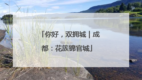 你好，双拥城｜成都：花簇锦官城