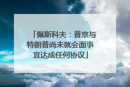 佩斯科夫：普京与特朗普尚未就会面事宜达成任何协议
