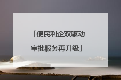 便民利企双驱动 审批服务再升级
