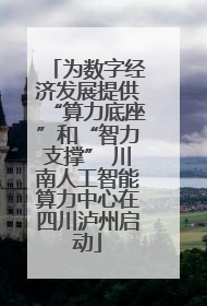 为数字经济发展提供“算力底座”和“智力支撑” 川南人工智能算力中心在四川泸州启动