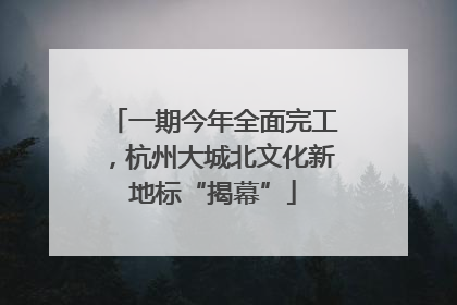 一期今年全面完工，杭州大城北文化新地标“揭幕”