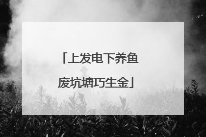 上发电下养鱼 废坑塘巧生金
