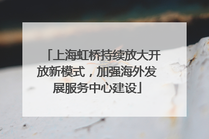 上海虹桥持续放大开放新模式，加强海外发展服务中心建设