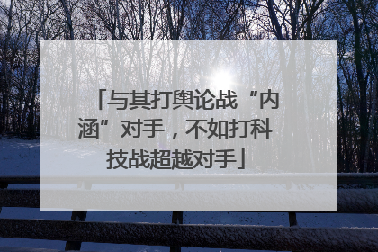 与其打舆论战“内涵”对手，不如打科技战超越对手