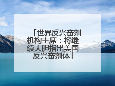 世界反兴奋剂机构主席：将继续大胆指出美国反兴奋剂体