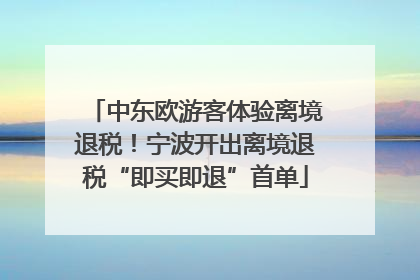 中东欧游客体验离境退税！宁波开出离境退税“即买即退”首单