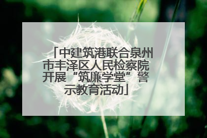 中建筑港联合泉州市丰泽区人民检察院开展“筑廉学堂”警示教育活动