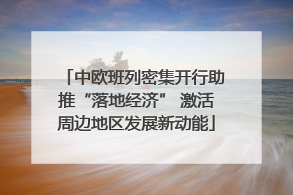 中欧班列密集开行助推“落地经济” 激活周边地区发展新动能
