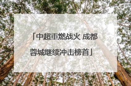 中超重燃战火 成都蓉城继续冲击榜首