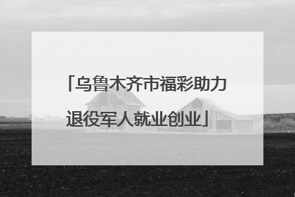 乌鲁木齐市福彩助力退役军人就业创业
