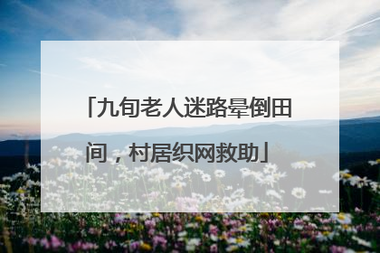 九旬老人迷路晕倒田间，村居织网救助