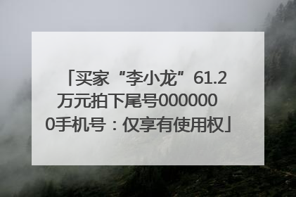 买家“李小龙”61.2万元拍下尾号0000000手机号：仅享有使用权