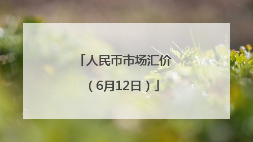 人民币市场汇价（6月12日）