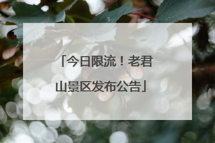 今日限流！老君山景区发布公告