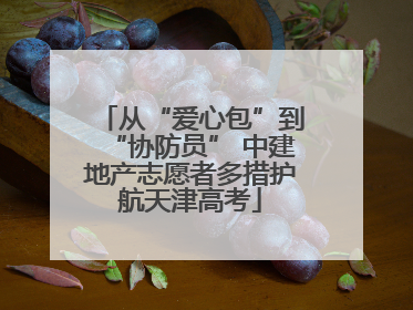 从“爱心包”到“协防员” 中建地产志愿者多措护航天津高考