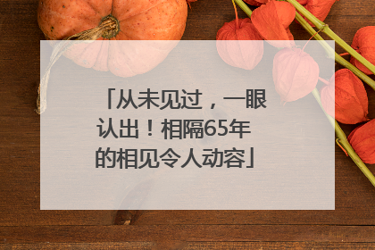 从未见过，一眼认出！相隔65年的相见令人动容