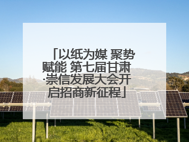以纸为媒 聚势赋能 第七届甘肃·崇信发展大会开启招商新征程