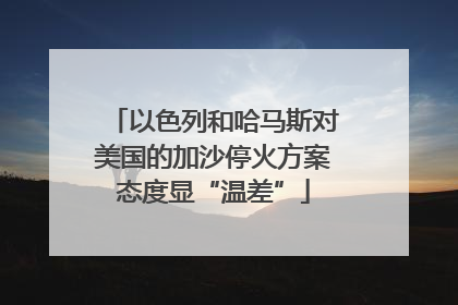 以色列和哈马斯对美国的加沙停火方案态度显“温差”