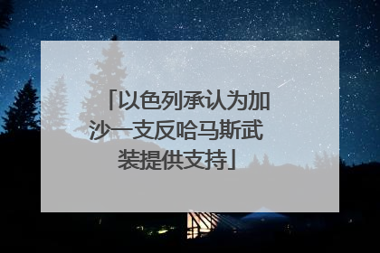 以色列承认为加沙一支反哈马斯武装提供支持