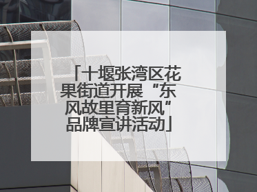 十堰张湾区花果街道开展“东风故里育新风”品牌宣讲活动