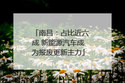 南昌：占比近六成 新能源汽车成为报废更新主力
